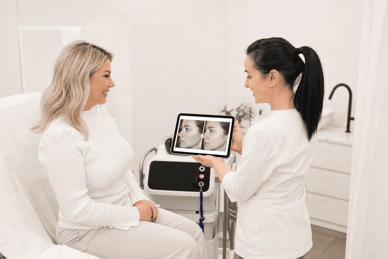 Treatment documentation with photo comparison