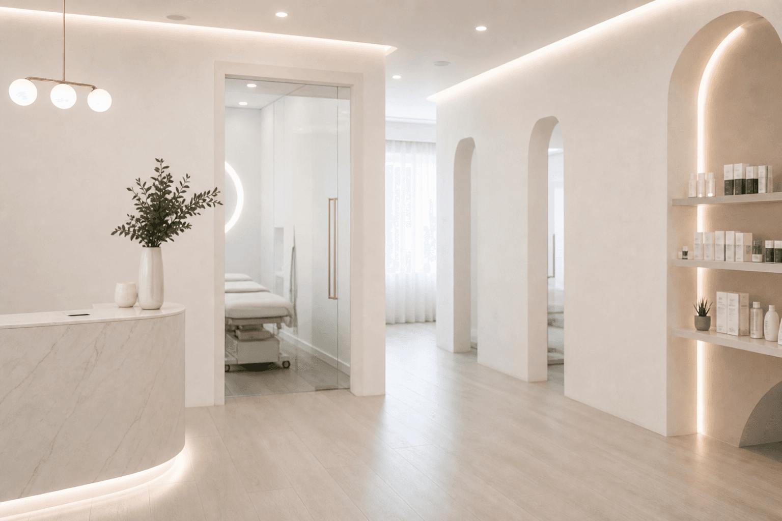 Modern beauty studio interior