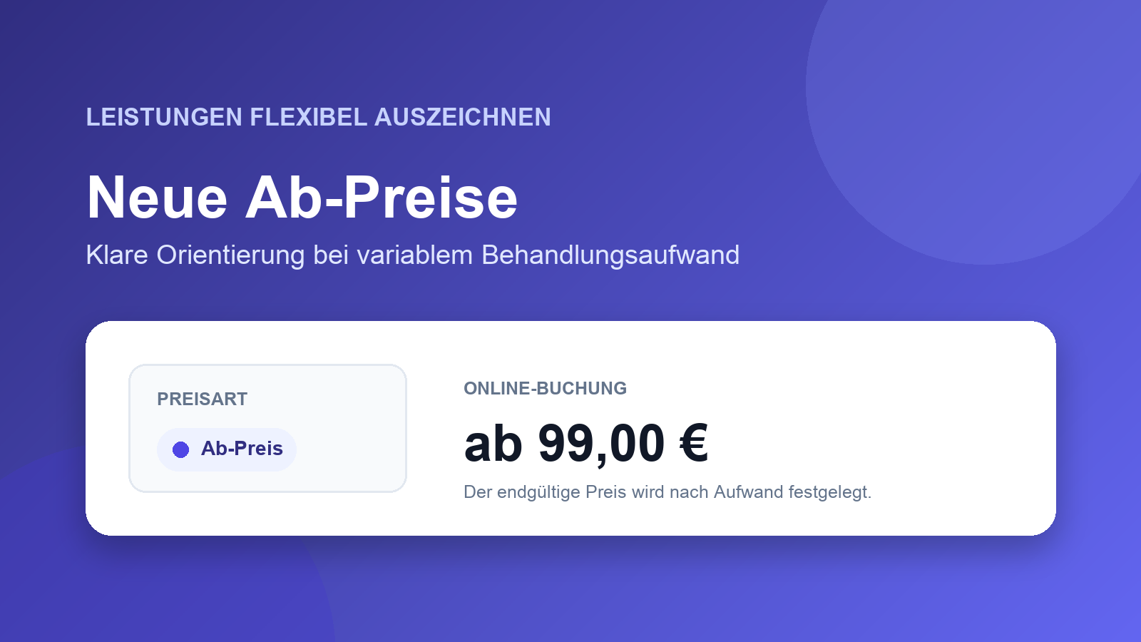 Ab-Preise für flexible Leistungen