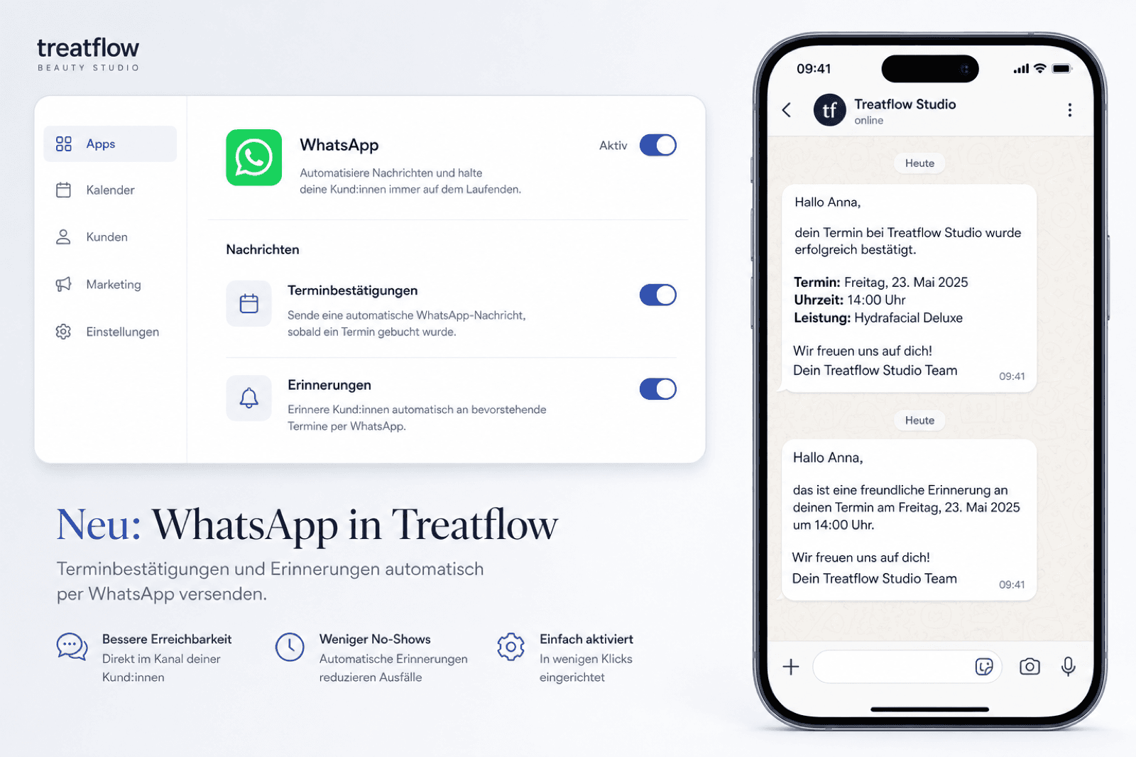 WhatsApp for appointment messages