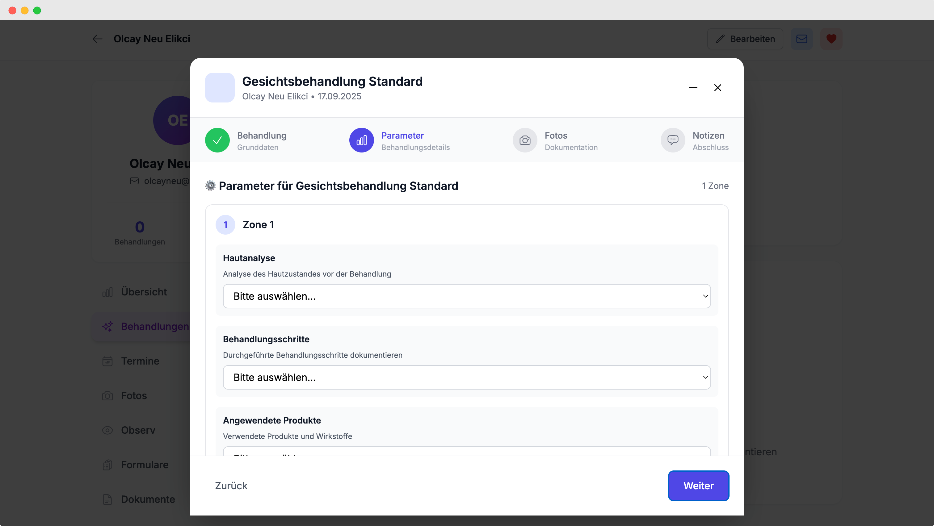 Treatflow Behandlungsdokumentation - Professionelle Dokumentation mit Vorher-Nachher Fotos und automatischen Notizen